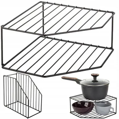 Obrázek produktu pro Verk 27220 Kuchyňská police rohová, černá