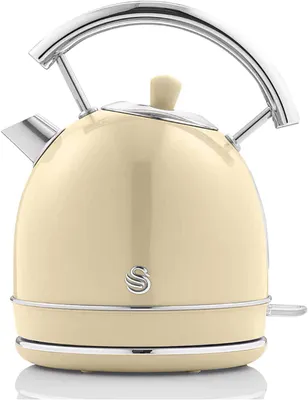 Zdjęcie produktu dla SWAN SK14630CNEW Retro czajnik elektryczny 1.8L Vintage z automatycznym wyłączaniem, stal nierdzewna kremowy