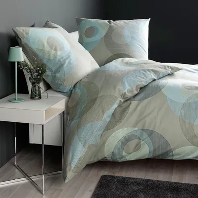 Produktbild von Janine Feinbiber Bettwäsche Davos 65175 salbeigrün 160x210 cm + 65x100 cm
