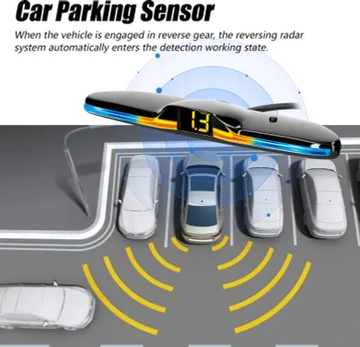 Produktbild von Auto-Parksensor, Rückfahrradarsystem mit 4 Sensoren, Abstandserkennung, LED-Lichtanzeige, Warnsummer