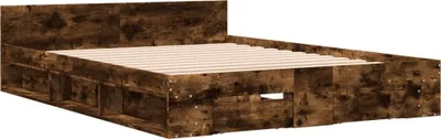 Produktbild von Bettgestell mit Schubladen Räuchereiche 140x200cm Holzwerkstoff