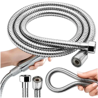 Produktbild von KRUMAD Duschschlauch 1,5 m Edelstahl, Brauseschlauch flexibel, Handbrausenschlauch, Verlängerung für Dusche, leichter Ersatzschlauch Badezimmer, KI-generiertes Bild