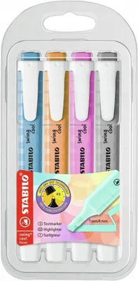 Produktbild von STABILO Swing Cool Textmarker Pastellfarben 4er Set