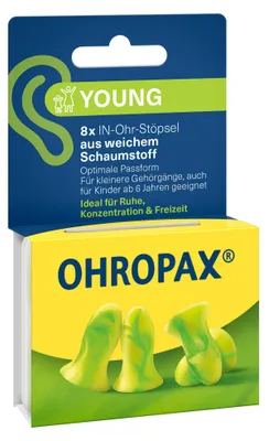 Produktbild von OHROPAX Young Ohrstöpsel 8 Stück – Schaumstoff-Gehörschutz
