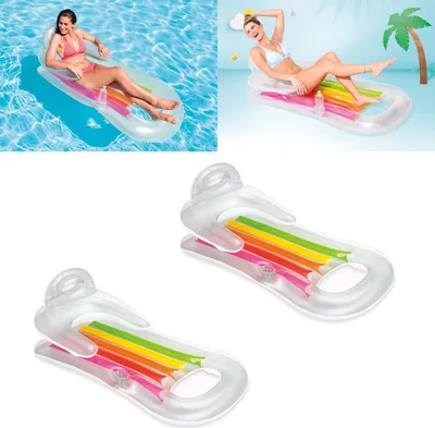 Produktbild von SET: Intex 58802EU - Luftmatratze King Kool Lounge - Schwimmsessel Pool - 2er Set - Transparent