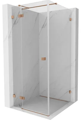 Obrázek produktu pro Mexen Lunar T sprchový kout, levý, 110 x 110 cm, transparentní, kartáčovaná měď - 834T-110-110-65-00-L