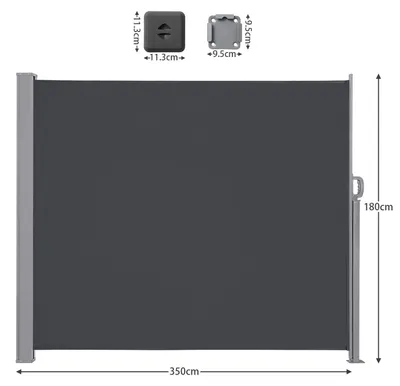 Immagine prodotto di Schermo laterale estensibile - Pannello per balcone - Paravento - Tenda parasole - Schermo per la privacy - Tessuto in poliestere idrorepellente