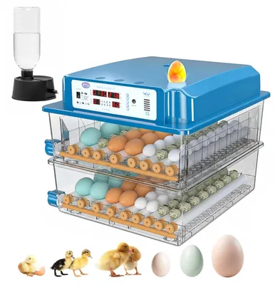 Produktbild von Vollautomatische Brutmaschine für 120 Eier, mit automatischer Eierumdrehung und Feuchtigkeitskontrolle, Temperaturregelung und 5 Brutmodi, geeignet für Hühner-, Enten- und Gänseeier