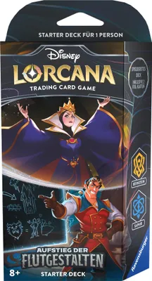 Produktbild von Ravensburger Disney Lorcana TCG Aufstieg der Flutgestalten Starter Deck Bernstein Saphir Deutsche Edition