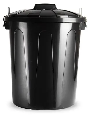 Productafbeelding van DRW prullenbak met zwart deksel, 51 liter, 47 x 43,5 x 56 cm