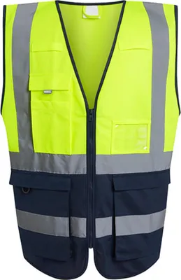 Produktbild von Regatta Professional TRS251 | Pro Hi-Vis Executive Vest Warnweste - Farbe: Yellow/Navy - Größe: XXL