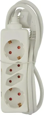 Productafbeelding van Verlengsnoer met 4-voudig stopcontact, 1,4 meter, zwart