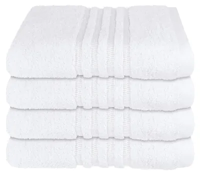 Produktbild von SCHIESSER Handtuchset Milano | Einfarbig | 4-teilig | 100% Baumwolle | Weich & Saugstark | 50x100 cm | Weiß