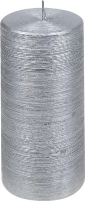 Produktbild von Weihnachtskerzen Stumpenkerze "Glory" Silber 150/68 mm