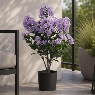 Produktbild von Künstlicher Flieder MCW-Q87, Kunstflieder Dekopflanze Kunstbaum Kunstpflanze, Outdoor Polyethylen 64x35x35cm lila