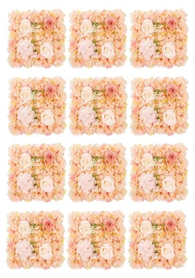 Produktbild von 3D Blumenwand - 12er Set künstliche Rosenpaneele 38x38 cm - Netzrückseite - Hochzeit Party Babyparty Fotohintergrund - Innenwanddeko - Orange