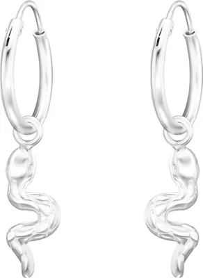 Produktbild von Creolen Ohrringe 925 Sterling Silber 12mm mit Schlange