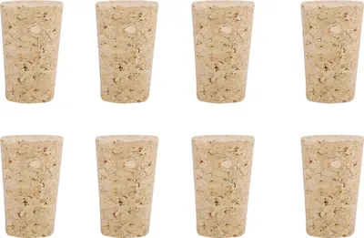 Image de 10 bouchons coniques en liège naturel, bouchons en bois pour bouteilles de vin (22 x 17 x 35 mm)