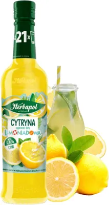 Produktbild von Herbapol Zitrone Limonade Sirup 420ml - Getränkesirup für Wasser mit Vitamin C