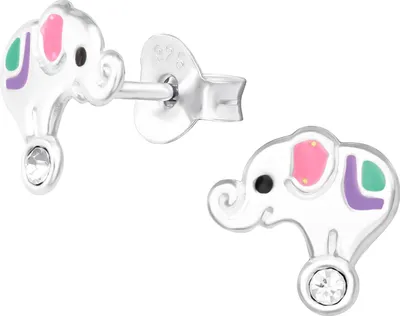 Produktbild von Kinder Ohrringe Ohrstecker 925 Sterling Silber mit jonglierendem Elefant