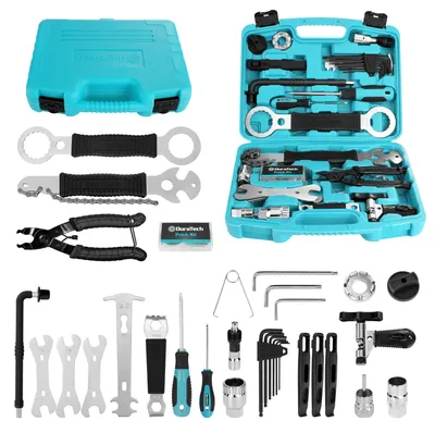 Imagen del producto de Kit de reparación de bicicletas DURATECH, de 41 piezas, con maletín de herramientas