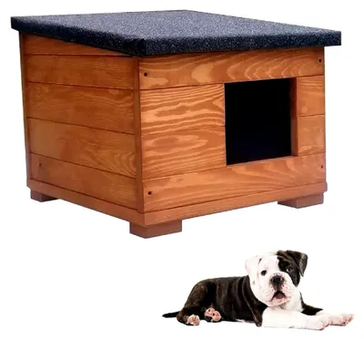 Produktbild von Hundehütte aus Holz 50 x 45 x 41 cm wetterfest und isoliert für Outdoor