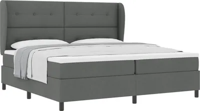 Obrázok produktu pre vidaXL Box spring posteľ s matracom tmavo šedá 200 x 200 cm látka