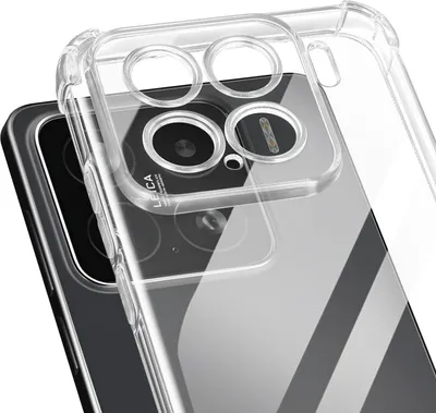 A close-up shot of a transparent phone case on a smartphone.