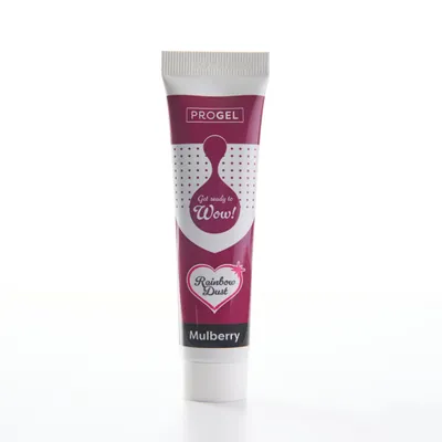 Produktbild von Rainbow Dust ProGel Lebensmittelfarbe Maulbeere 25 g, Gel, Rot, Künstliche Lebensmittelfarbstoffe, Marzipan, Kuchenteig, Zuckerpaste, 25 g, Tube