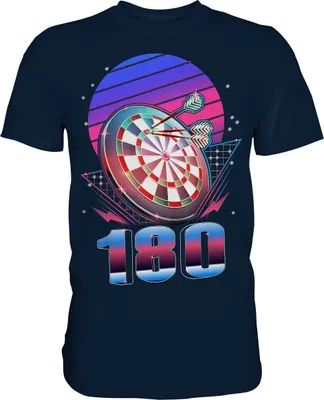 Produktbild von Vaporwave Dart Dartscheibe 180 Darts T-Shirt – Navy / L