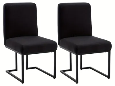 Produktbild von Esszimmerstühle, Set aus 2 - Stuhl - Küchenstuhl - Schreibtischstuhl - Ohne Armlehnen - Schwarz - Gepolstert