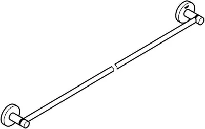 A line drawing of a towel bar mounted on a wall.