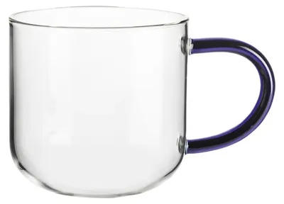 Produktbild von ASA Henkelbecher, blue  d. 9 cm, h. 9,1 cm, 0,4 l., made of glas