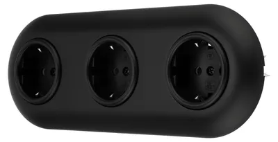 Immagine prodotto di Presa tripla da incasso in stile retrò I VX1, nero opaco