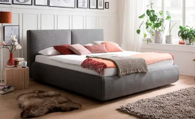 Produktbild von Bett mit Stauraum Celine 180x200 - anthrazit