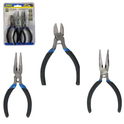Produktbild von zangensatz 12 cm Stahl schwarz/silber 3-teilig