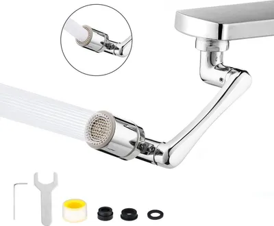 Produktbild von Drehbarer Wasserhahn Verl?ngerung - Wasserhahn Aufsatz - 4 x 360¡ã Verstellbarer Wasserhahn Adapter - Rotierender Wasserhahnauslauf