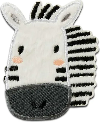 Produktbild von Zoo Tiere Zebra - Aufnäher, Bügelbild, Aufbügler, Applikationen, Patches, Flicken, Zum Aufbügeln, Größe: 7,5 x 6 cm