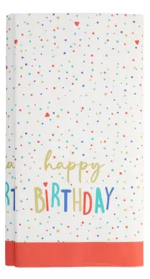 Immagine prodotto di Tovaglia di carta piegata "Happy Birthday" 120 x 180 cm 1 pezzo.