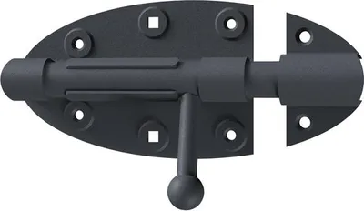Produktbild von Alberts® Bolzenriegel Ovado verz.,graphitgrau beschichtet Platte 112 x 72 mm