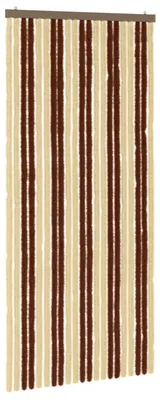Image de Rideau anti-insectes vidaXL en chenille, marron et beige, 90 x 200 cm
