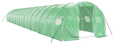 Produktbild von vidaXL Gewächshaus mit Stahlrahmen Grün 54 m² 18x3x2 m