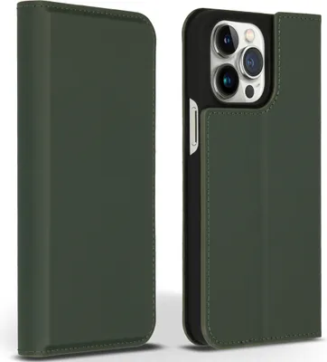 Produktbild von Accezz Premium Leather Slim Klapphülle iPhone 14 Pro Max - Grün