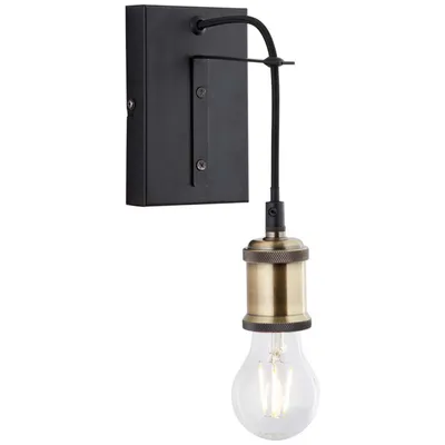 Produktbild von Brilliant Wandleuchte Ugolin industrial modern Holz schwarz max. 1 x 60W E27 ohne Leuchtmittel