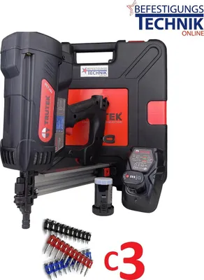 Image de Trutek cloueur à béton à gaz TGT-C38 2x batterie 15-40mm pour clous à béton C3