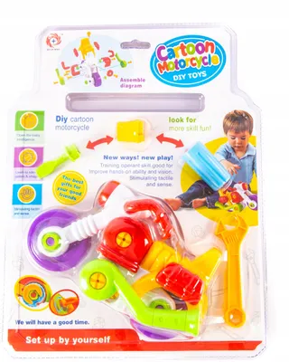 Produktbild von Motorrad Bausatz zum Schrauben - Konstruktionsspielzeug für Kinder mit Werkzeug & Zubehör