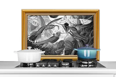 Obrázok produktu pre MuchoWow® Splashback Kuchyňa - Kuchynský backsplash - Ochrana steny pre sporák a drez Starí majstri - Umelecké diela - Zoznam - Zlato 80x55cm