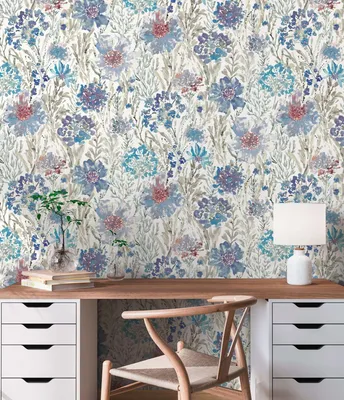 Zdjęcie produktu dla Tapeta z włókniny AS Aquarell Dreams tapeta w kwiaty niebieska 396953