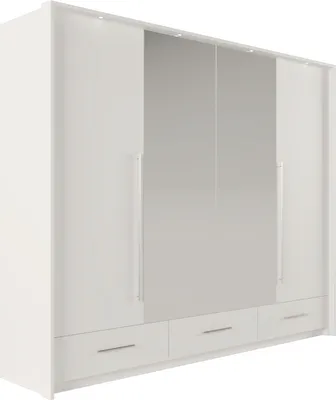 Produktbild von Schwebetürenschrank Roma 255, 2 Türen Kleiderschrank mit 2 Spiegel, Moderne Garderobe, Schrank in Größe: 255 x 221 x 67 cm