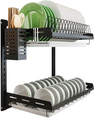 Immagine prodotto di Scolapiatti in acciaio inossidabile con montaggio a parete per cucine ben organizzate
